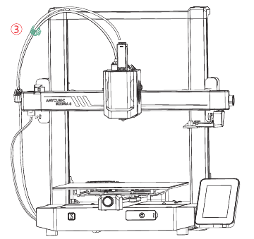 Anycubic - Kobra 3 Combo - Filamentschlauch installieren Filamentschlauch installieren
