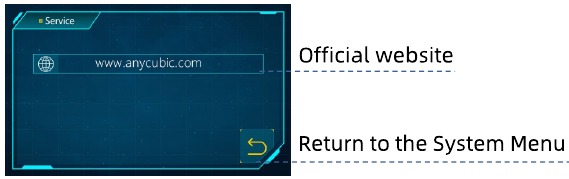 Anycubic - Photon M3 Max - Menüverzeichnis - System (System) - Service (Service) Menüverzeichnis - System (System) - Service (Service)