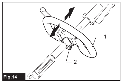 Makita - DUX60 - Einstellen der Griff-/Aufhängeposition – Schritt 1 Einstellen der Griff-/Aufhängeposition – Schritt 1