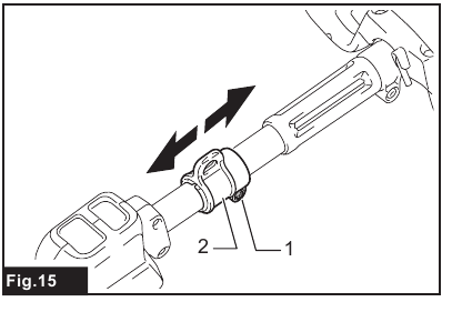 Makita - DUX60 - Einstellen der Griff-/Aufhängeposition – Schritt 2 Einstellen der Griff-/Aufhängeposition – Schritt 2