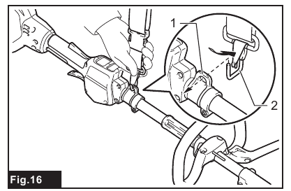 Makita - DUX60 - Anbringen des Schultergurts – Schritt 1 Anbringen des Schultergurts – Schritt 1