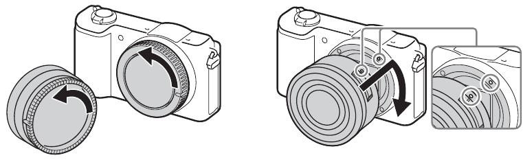 Sony - A5100 - Anbringen/Entfernen des Objektivs Anbringen/Entfernen des Objektivs