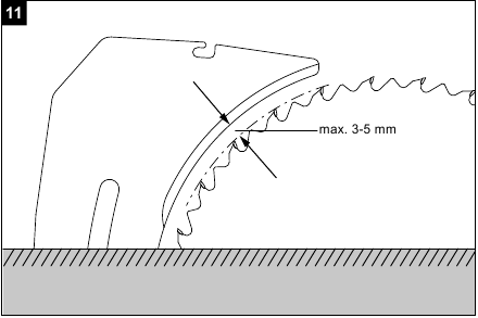 Scheppach - HS105 - Einstellung des Spaltkeils - Schritt 2 Einstellung des Spaltkeils - Schritt 2