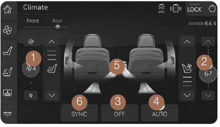 GENESIS - G90 2024 - ARMLEHNEN-TOUCHSCREEN - Rücksitzsteuerung ARMLEHNEN-TOUCHSCREEN - Rücksitzsteuerung