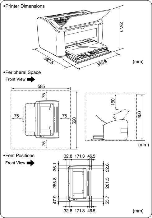 Canon - LBP3000 - Installationsplatz Installationsplatz