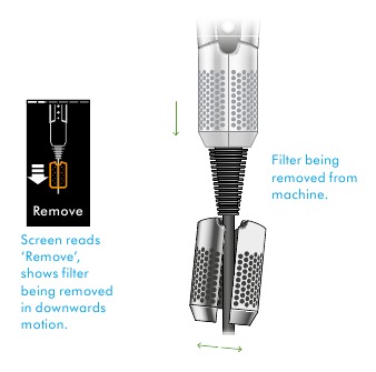 Dyson - Airstrait - Reinigung des Filters – Schritt 1 Reinigung des Filters – Schritt 1