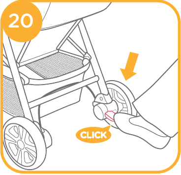 Joie - litetrax 3 - Kinderwagenbedienung - Bremse verwenden - Schritt 1 Kinderwagenbedienung - Bremse verwenden - Schritt 1