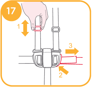 Joie - litetrax 3 - Schulter- und Hüftgurte verwenden - Schritt 4 Schulter- und Hüftgurte verwenden - Schritt 4