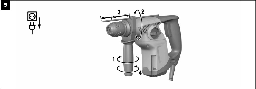 Hilti - TE 7 - Bedienung - Tiefenanschlag einstellen Bedienung - Tiefenanschlag einstellen