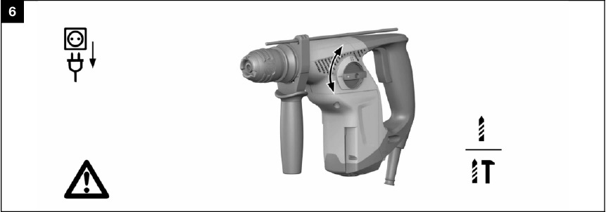 Hilti - TE 7 - Bedienung - Bohren mit oder ohne Schlag Bedienung - Bohren mit oder ohne Schlag