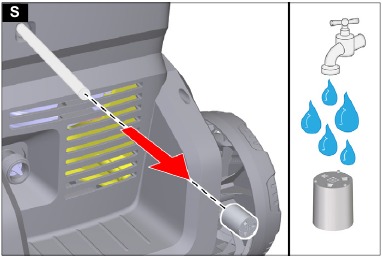 Kärcher - K 4 - Reinigung des Reinigungsmittelfilters Reinigung des Reinigungsmittelfilters