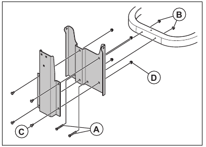Husqvarna - Z242F - Anbringen der Sammelhalterung - Schritt 1 Anbringen der Sammelhalterung - Schritt 1