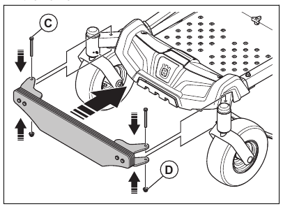 Husqvarna - Z242F - Anbringen des Frontgewichts - Schritt 2 Anbringen des Frontgewichts - Schritt 2