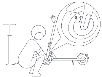Xiaomi - 4 - Reifen aufpumpen - Schritt 2 - Pumpe entfernen Reifen aufpumpen - Schritt 2 - Pumpe entfernen