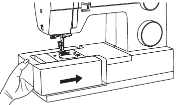 Singer - Heavy Duty - Anbringen des Anschiebetisches Anbringen des Anschiebetisches