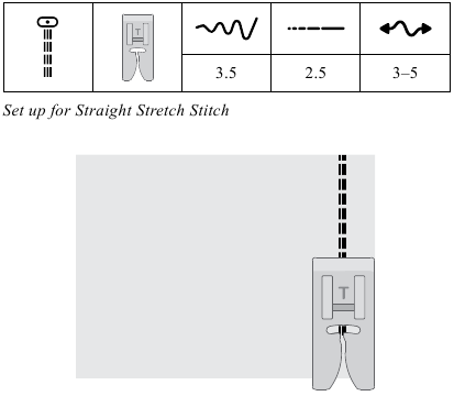 Singer - C7200 - Nähen - Schritt 2 - Gerader Stretchstich Nähen - Schritt 2 - Gerader Stretchstich