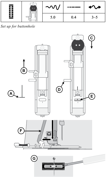Singer - C7200 - Nähen - Schritt 7 - Einstufiges Knopfloch Nähen - Schritt 7 - Einstufiges Knopfloch