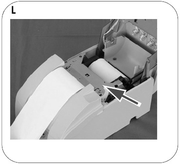 Epson - TM-U220 - Rollenpapier einlegen – Schritt 7 Rollenpapier einlegen – Schritt 7