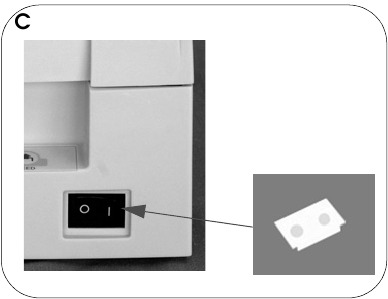Epson - TM-U220 - Netzschalter ein-/ausschalten Netzschalter ein-/ausschalten