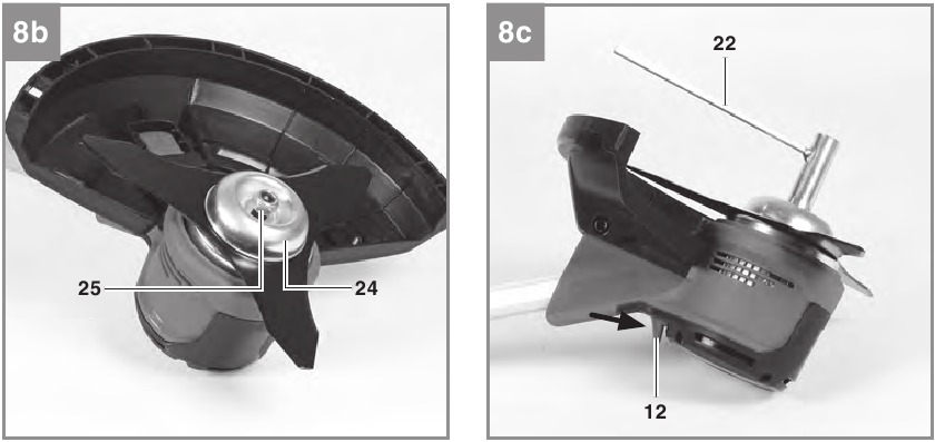 EINHELL - AGILLO 36/255 BL - Schneidmesser an-/abmontieren - Schritt 2 Schneidmesser an-/abmontieren - Schritt 2