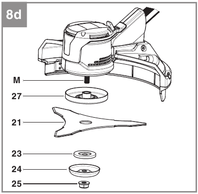 EINHELL - AGILLO 36/255 BL - Schneidmesser an-/abmontieren - Schritt 3 Schneidmesser an-/abmontieren - Schritt 3