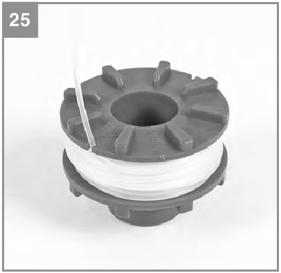 EINHELL - AGILLO 36/255 BL - Wechseln des Schneidfadens - Schritt 2 Wechseln des Schneidfadens - Schritt 2