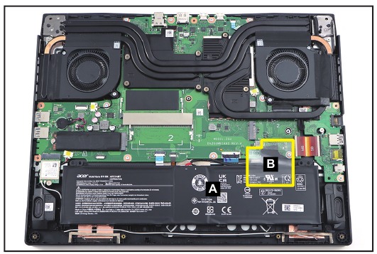 Acer - Nitro AN16-41 - Entfernung des Akkupacks - Schritt 1 Entfernung des Akkupacks - Schritt 1
