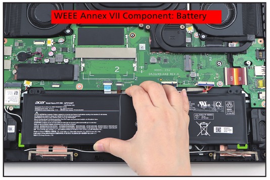 Acer - Nitro AN16-41 - Entfernung des Akkupacks - Schritt 4 Entfernung des Akkupacks - Schritt 4