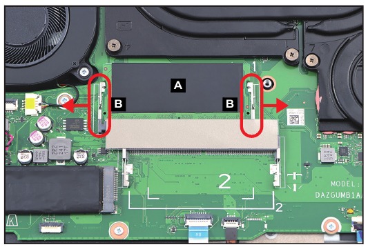 Acer - Nitro AN16-41 - Entfernung des DIMM-Moduls – Schritt 1 Entfernung des DIMM-Moduls – Schritt 1