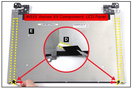 Acer - Nitro AN16-41 - Entfernen der LCD-Scharniere und des Panels - Schritt 7 Entfernen der LCD-Scharniere und des Panels - Schritt 7