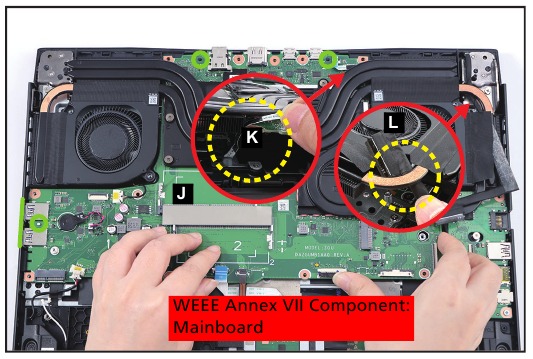 Acer - Nitro AN16-41 - Entfernung des Mainboards – Schritt 4 Entfernung des Mainboards – Schritt 4