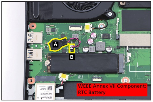 Acer - Nitro AN16-41 - Entfernung der RTC-Batterie Entfernung der RTC-Batterie