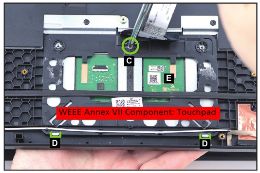 Acer - Nitro AN16-41 - Entfernen des Touchpad-Moduls - Schritt 4 Entfernen des Touchpad-Moduls - Schritt 4
