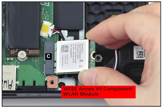 Acer - Nitro AN16-41 - Entfernung des WLAN-Moduls – Schritt 2 Entfernung des WLAN-Moduls – Schritt 2