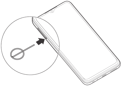 ZTE - Blade A34 - Einrichtung - Schritt 1 - Spitze einführen Einrichtung - Schritt 1 - Spitze einführen