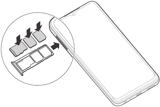 ZTE - Blade A34 - Einrichtung - Schritt 2 - Kartenfach herausziehen Einrichtung - Schritt 2 - Kartenfach herausziehen