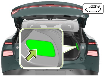XPENG - P7 - Direkte Gefahren ausschalten - Zugang zur 12V-Batterie - Schritt 1 Direkte Gefahren ausschalten - Zugang zur 12V-Batterie - Schritt 1
