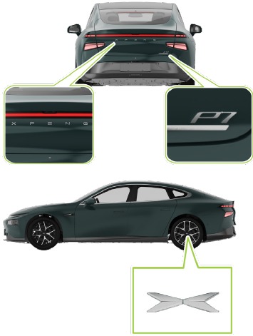 XPENG - P7 - Identifizierung/Erkennung - P7 Logos und Laden Identifizierung/Erkennung - P7 Logos und Laden
