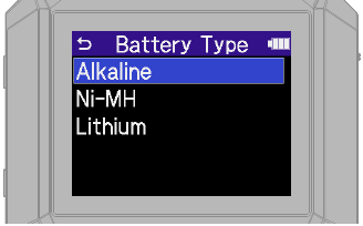 ZOOM - H4essential - Batterietypeinstellung Batterietypeinstellung