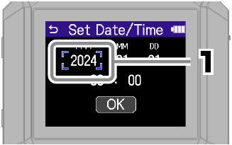 ZOOM - H4essential - Datum- und Uhrzeiteinstellungen - Schritt 1 Datum- und Uhrzeiteinstellungen - Schritt 1