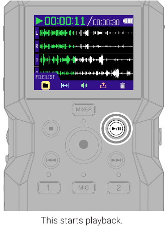 ZOOM - H4essential - Wiedergeben von Aufnahmen Wiedergeben von Aufnahmen