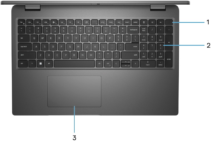 Dell - Latitude 3540 - Übersicht - Teil 3 - Ansicht von oben Übersicht - Teil 3 - Ansicht von oben