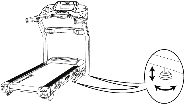 Bowflex - BXT6 - Anpassungen - Schritt 3 - Nivellieren des Geräts Anpassungen - Schritt 3 - Nivellieren des Geräts