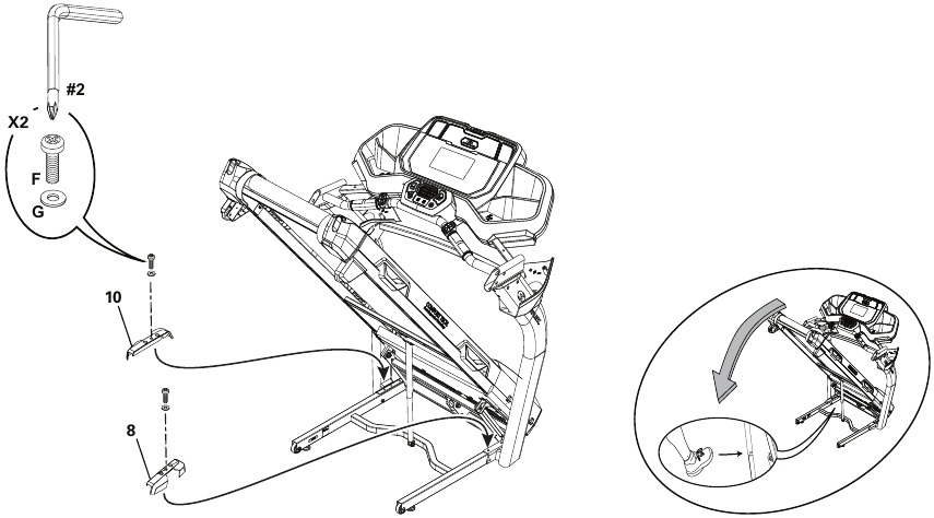 Bowflex - BXT6 - Montage - Schritt 8 - Untere Abdeckungen anbringen Montage - Schritt 8 - Untere Abdeckungen anbringen