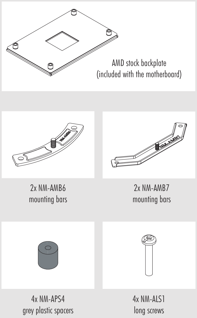 Noctua - NH-L12S - AMD (AM4 & AM5) - Benötigte Montageteile AMD (AM4 & AM5) - Benötigte Montageteile