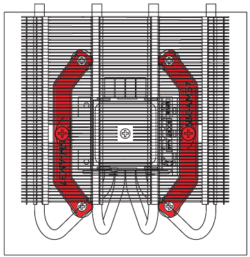 Noctua - NH-L12S - AMD - Anbringen der Montagestege - Schritt 2 AMD - Anbringen der Montagestege - Schritt 2