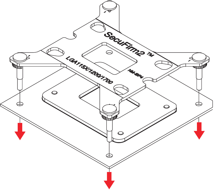 Noctua - NH-L12S - LGA 1700/1200/115x - Anbringen der Backplate LGA 1700/1200/115x - Anbringen der Backplate