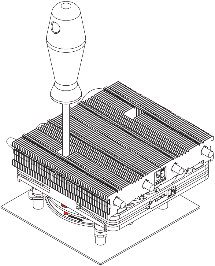 Noctua - NH-L12S - LGA 1700/1200/115x - Befestigen des Kühlkörpers an der CPU LGA 1700/1200/115x - Befestigen des Kühlkörpers an der CPU