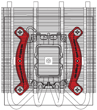 Noctua - NH-L12S - LGA 1700/1200/115x - Installieren der Montagestege - Schritt 5 LGA 1700/1200/115x - Installieren der Montagestege - Schritt 5