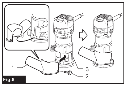 Makita - RT0702C - Betrieb - Für die Grundplatte - Schritt 1 Betrieb - Für die Grundplatte - Schritt 1